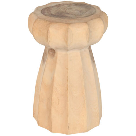 Mesita Auxiliar Madera Mungur 30X30X45 Tallada