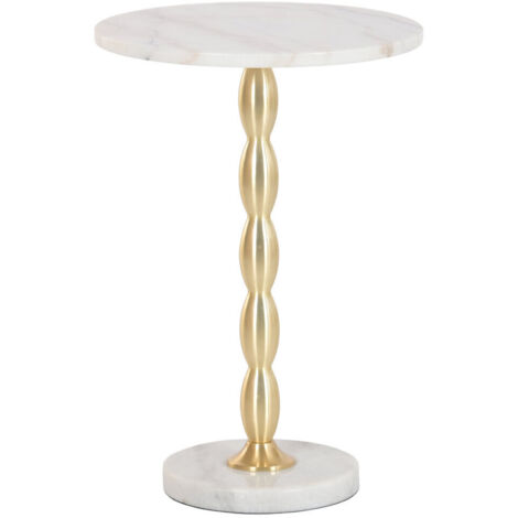 Mesita Auxiliar Marmol Metal 41X41X60 Blanco