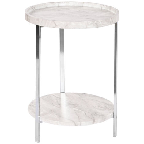Mesita Auxiliar Mdf Metal 40X40X53 Simil Marmol MB208399
