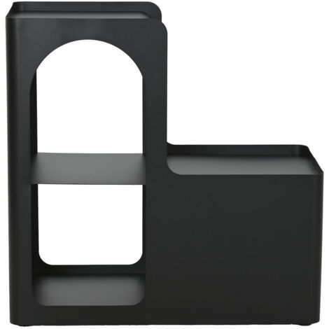 Mesita Auxiliar Metal 60X30X60 Ruedas Negro