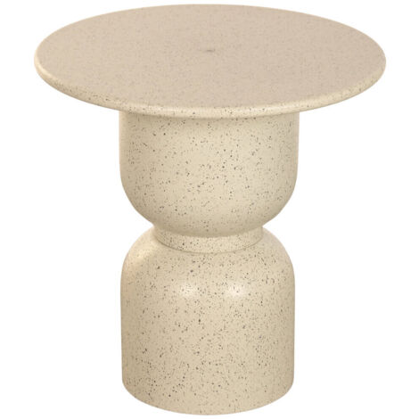 Mesita Auxiliar Metal Mdf 50X50X51 Simil Piedra