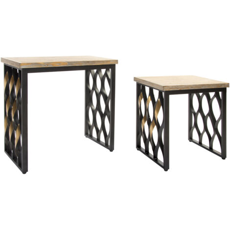 Mesita Auxiliar Set 2 Madera 64X34X65 Industrial