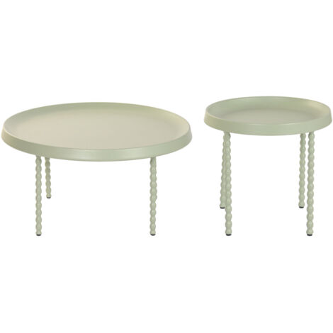 Mesita Auxiliar Set 2 Metal 75X75X39 Bolas