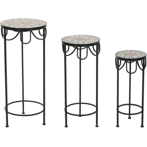 Mesita Auxiliar Set 3 Forja 30X30X69 Mosaico
