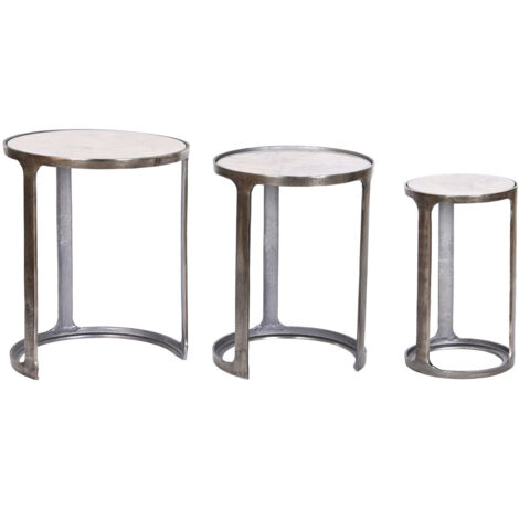 Mesita Auxiliar Set 3 Marmol 45,5X45,5X56 Patinado