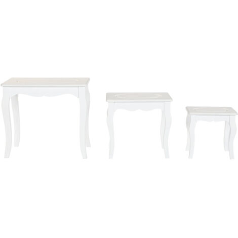Mesita Auxiliar Set 3 Mdf Madera 53X35X47