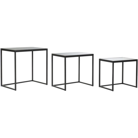 Mesita Auxiliar Set 3 Metal Cristal 58X36,5X53,5 MB197269
