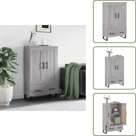 Mesita auxiliar - vidaXL Aparador alto madera de ingeniería gris Sonoma 69,5x31x115 cm - Decoración de casa