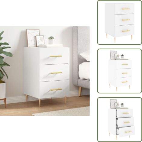 Mesita auxiliar - vidaXL Mesita de noche madera de ingeniería blanco 40x40x66 cm - Muebles modernos