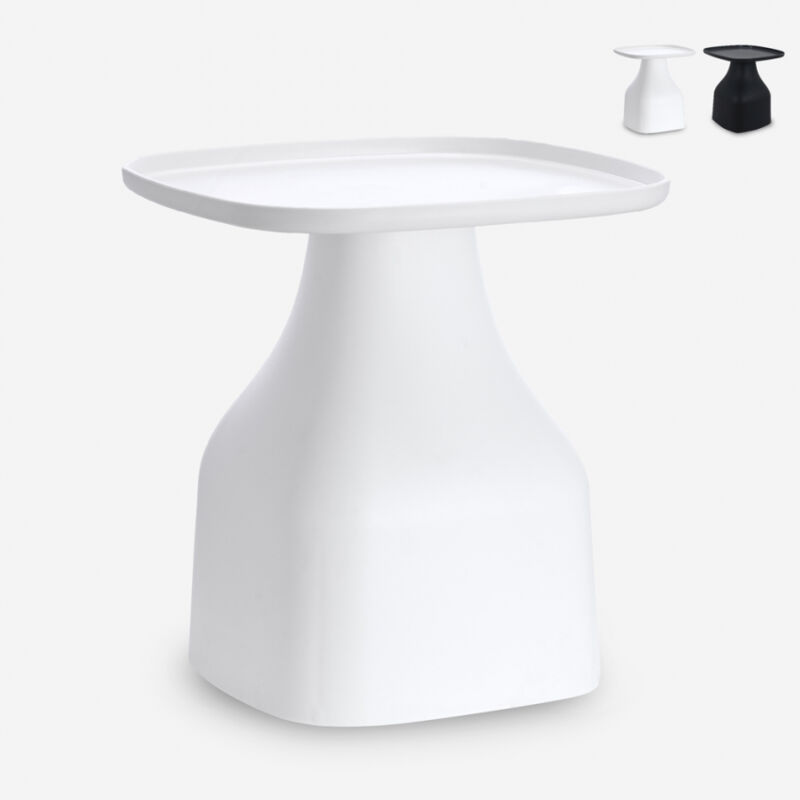 

Mesa baja de diseño moderno 48 x 48 cm plástico Bell XL | Color: Blanco