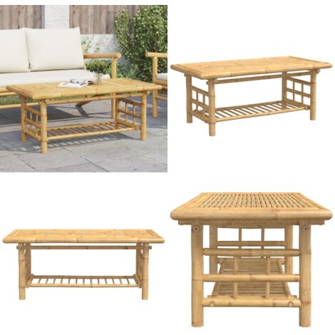 Mesita de centro de bambú 110x55x45 cm - Mesita de centro - Mesa de salón