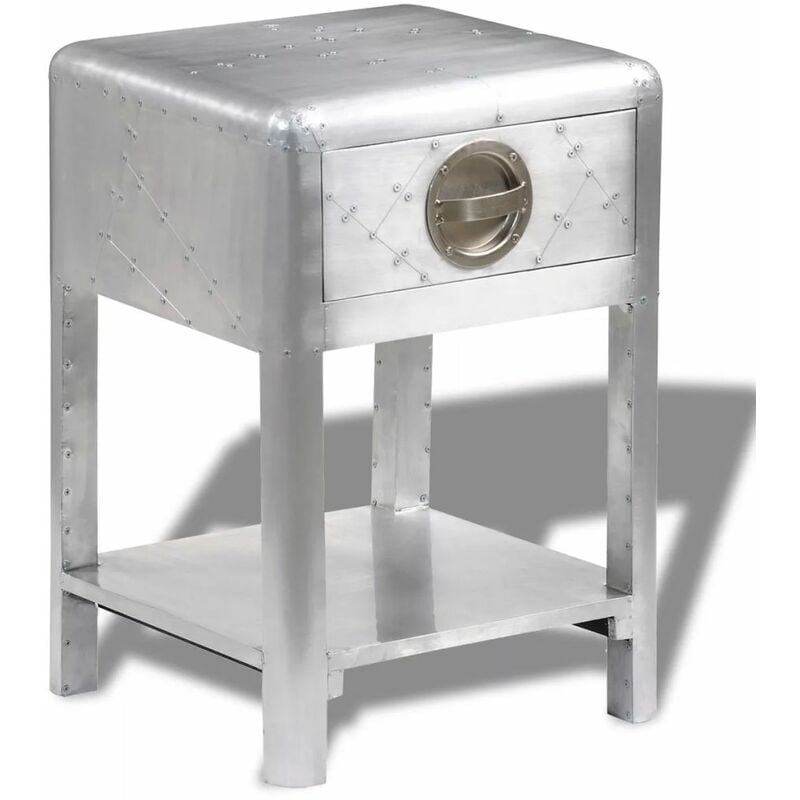 

Mesita de estilo aviador con 1 cajón vintage