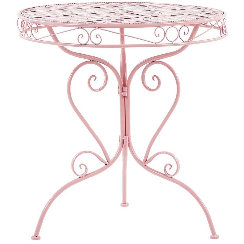

Mesita de jardín de metal rosa ALBINIA