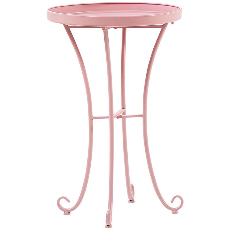

Mesita de jardín de metal rosa CAVINIA