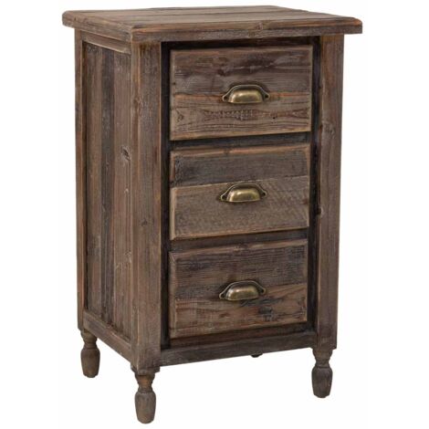Mesita de madera 3 cajones 48x38x76,5h cm