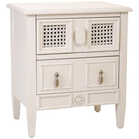 Mesita de madera lacada en beig 46x32x52h cm