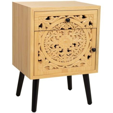 Mesita de madera marrón 45x35x60h cm