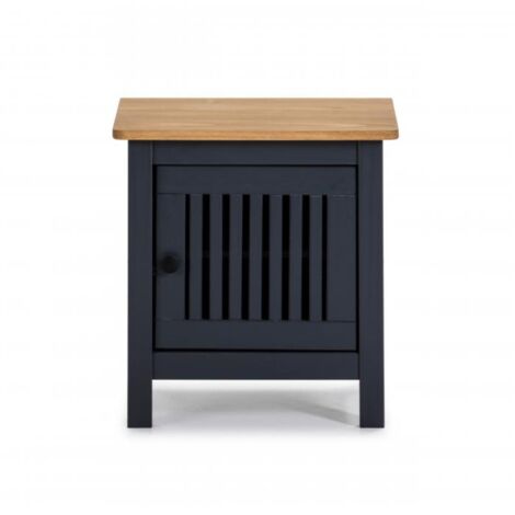 Mesita de noche 1 puerta acabado gris modelo Luna, 46 cm(ancho) 49.5 cm(alto) 35 cm (fondo)