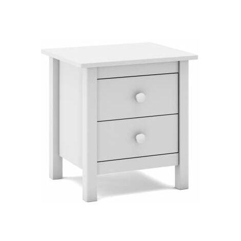 Mesita de noche 2 cajones Maxi acabado blanco, 49.5cm(alto) 46cm(ancho) 35cm(fondo)