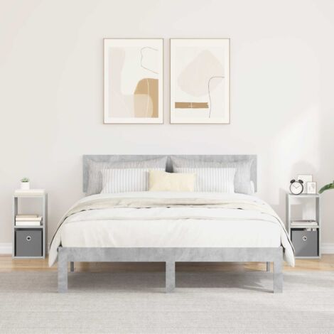 Mesita de Noche 2 pcs Gris Concreto 25,5 x 22 x 49,5 cm