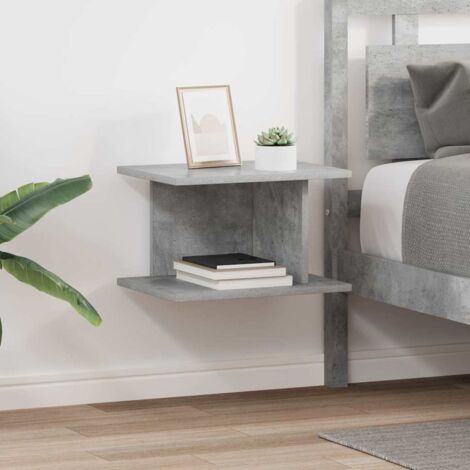 Mesita de Noche 2 pcs Gris Concreto 40 x 30 x 25 cm