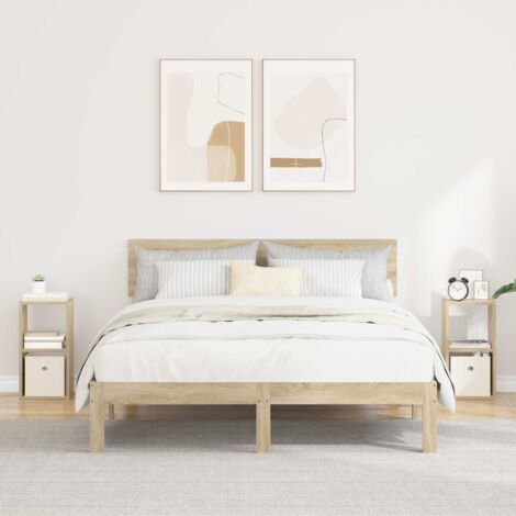 Mesita de Noche 2 pcs Roble  25,5 x 22 x 49,5 cm