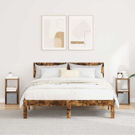 Mesita de Noche 2 pcs Roble ahumado 25,5 x 22 x 49,5 cm