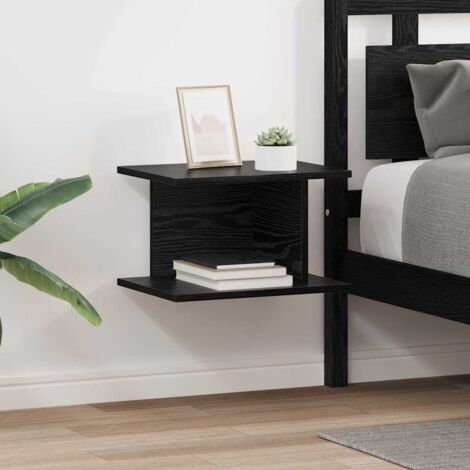 Mesita de Noche 2 pcs Roble Negro 40 x 30 x 25 cm