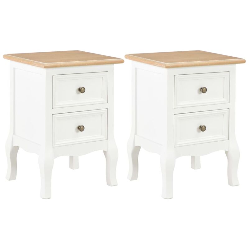 

Mesita de noche 2 unidades MDF blanco 35x30x49 cm