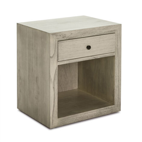 Mesita De Noche 50X40X55 Madera Gris Velado