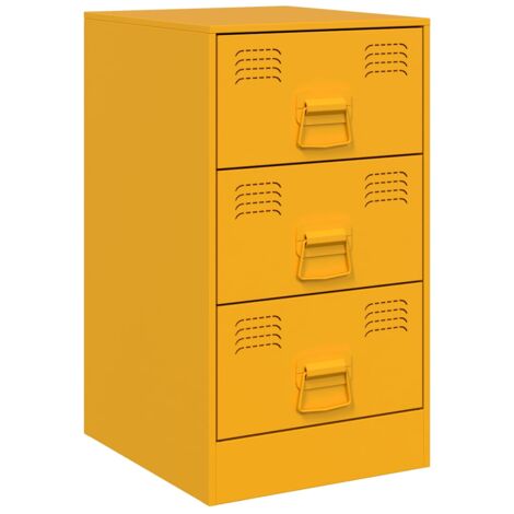 Mesita de noche acero amarillo mostaza 34,5x39x62 cm vidaXL