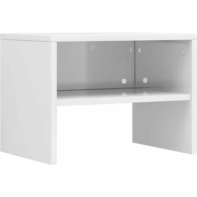 

vidaXL Mesita de Noche Aglomerado 40x30x30 cm Blanco Brillante - Blanco