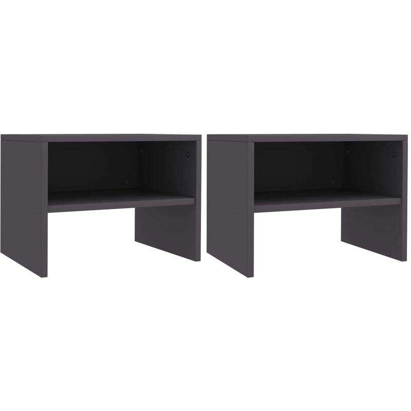 

vidaXL Mesita de Noche Aglomerado 40x30x30 cm Gris 2 Unidades - Gris