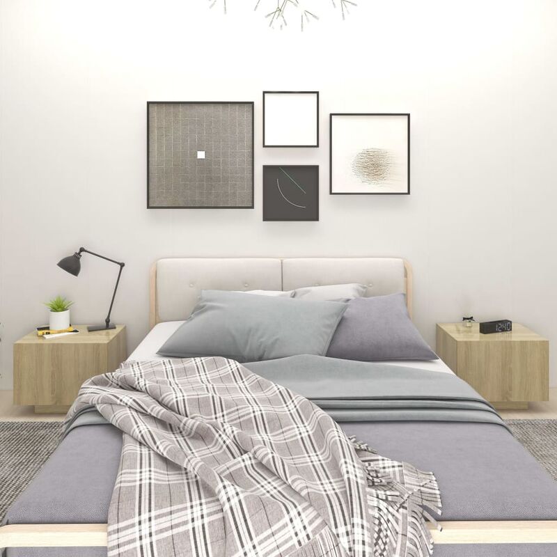 

Mesita de noche aglomerado color roble Sonoma 100x35x40 cm