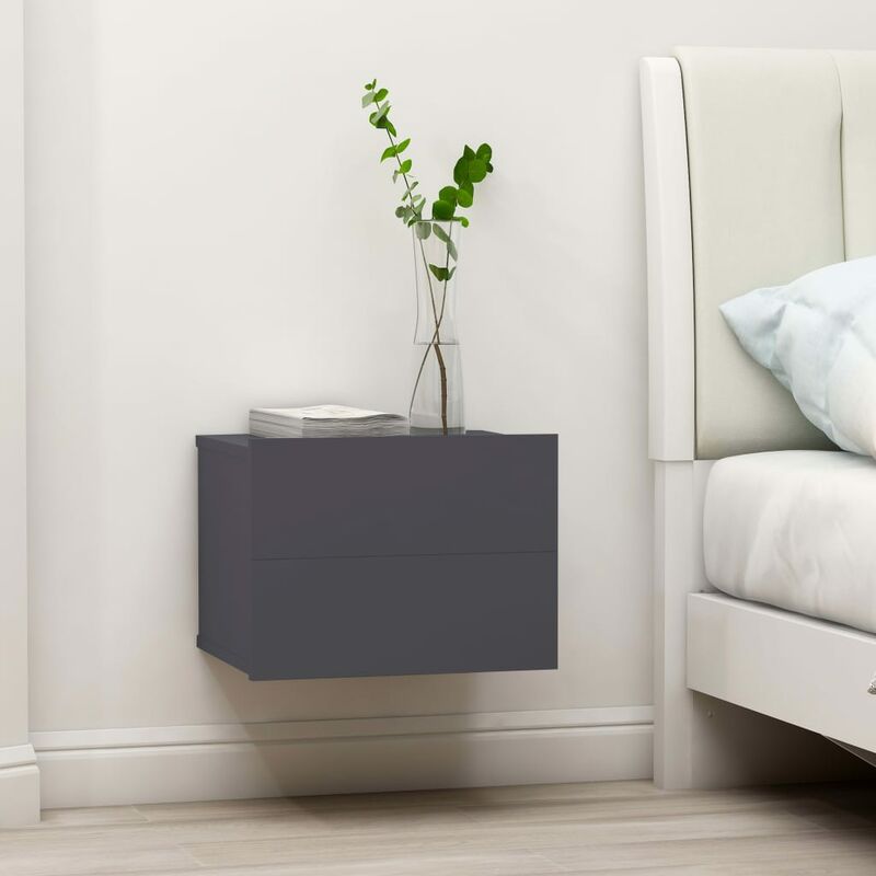 

Mesita de noche aglomerado gris 40x30x30 cm - Gris
