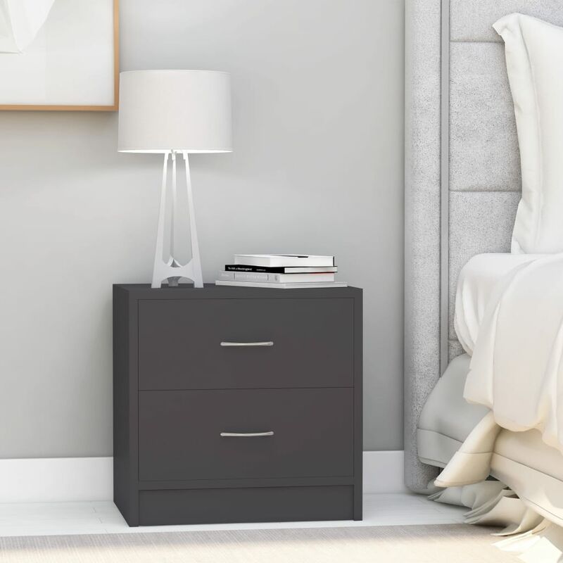 

Mesita de noche aglomerado gris 40x30x40 cm - Gris