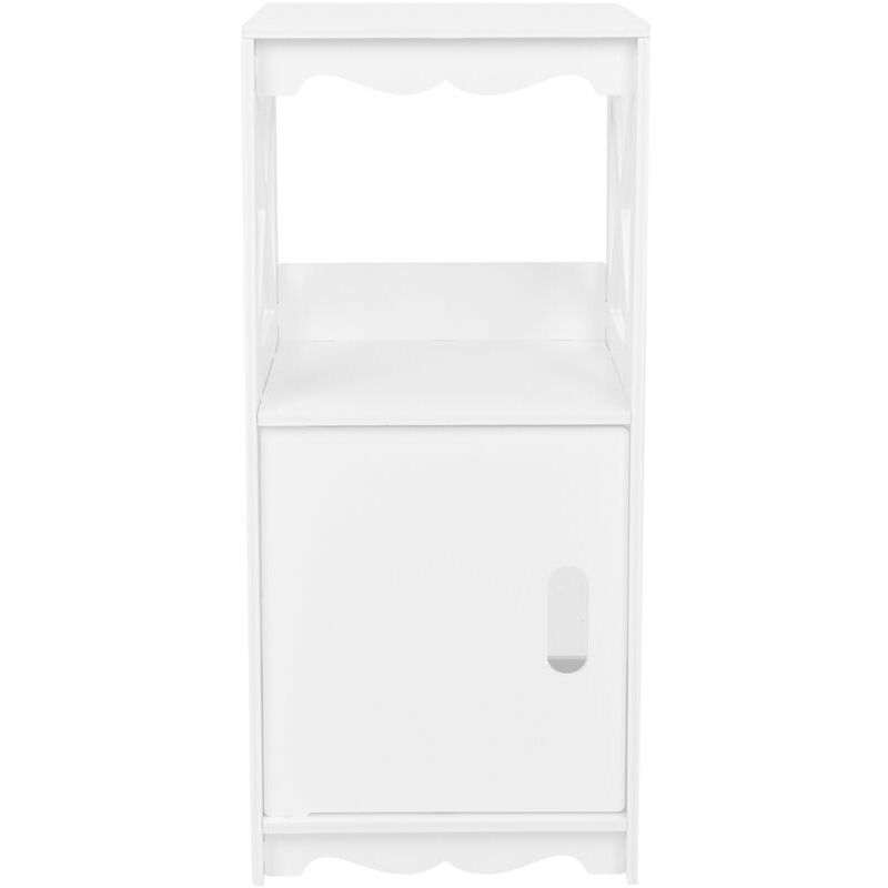 Aiperq Weiß Mesita De Noche, Armario De Almacenamiento, Mesa Auxiliar, Estante De Almacenamiento, Aspecto Encantador Y Elegante, Dormitorio, Sala De Estar, Cocina, Duradero, Blanco