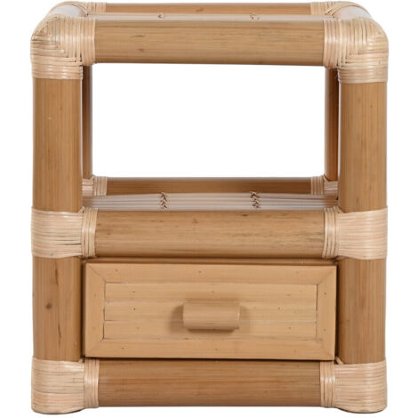 Mesita De Noche Bambu Ratan 50X40X55 Natural