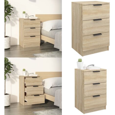 Mesita de noche color roble Sonoma 40x36x65 cm - Mesita de noche roble - Mesita de noche Sonoma