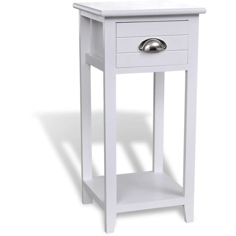 

Mesita de noche con 1 cajón blanca - Blanco