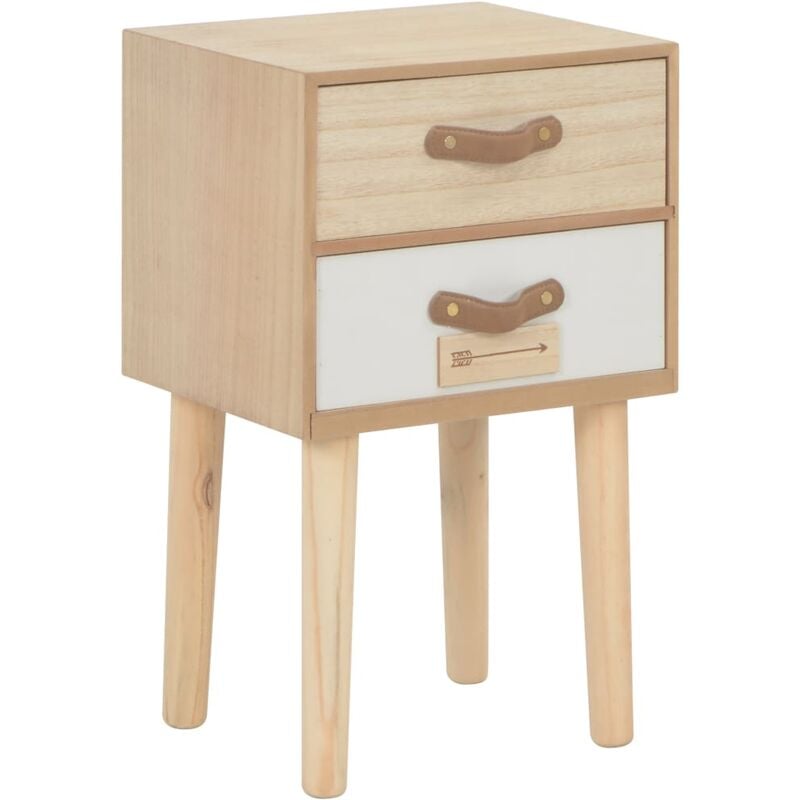 

Mesita de noche con 2 cajones madera maciza pino 30x25x49,5 cm