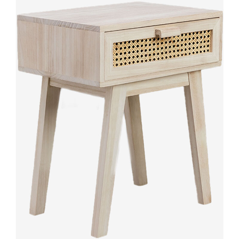 

Mesita de Noche con Cajón en Madera Ralik Design Madera Natural - Sklum