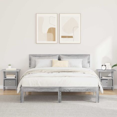 Mesita de Noche con cajón 2 pcs Gris 41 x 40 x 45 cm