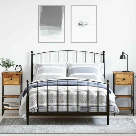 Mesita de Noche con cajón 2 pcs Madera vieja 34 x 36 x 70 cm