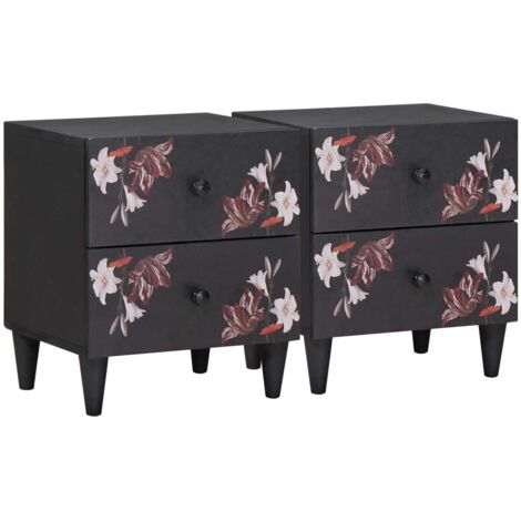 Mesita de Noche con cajón 2 pcs Marrón 40 x 33,5 x 46 cm