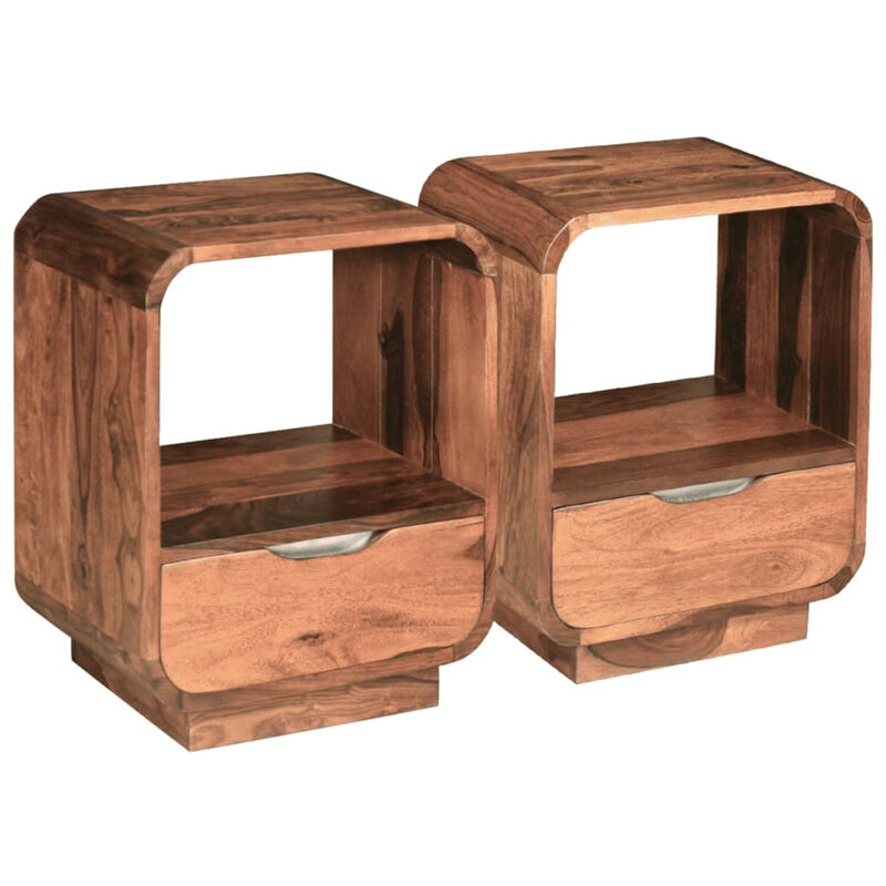 

Mesita de noche con cajon de madera maciza sheesham 40x30x50 cm