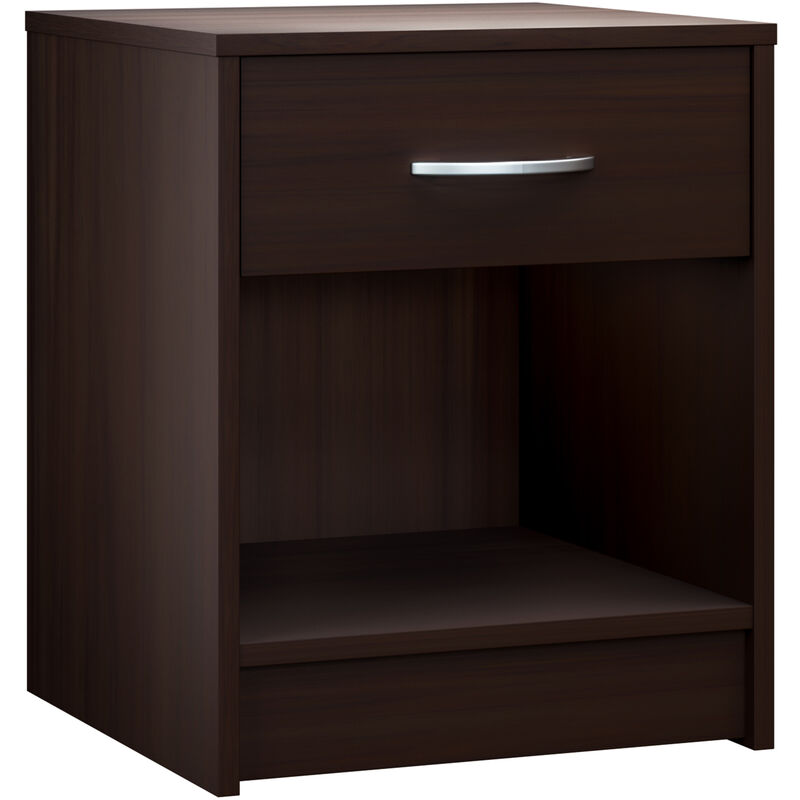 

Deuba Mesita de noche 40x50x35cm Mesita de luz para dormitorio con 1 compartimento y 1 cajón - Color a elegir Aspecto wengué - Aspecto wengué