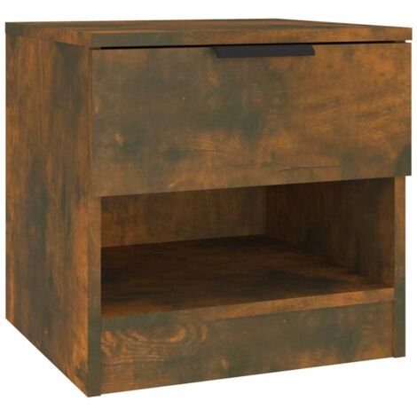 Mesita de noche con cajón y compartimento 40 x 39 x 40 cm en madera contrachapada marrón DEC033675