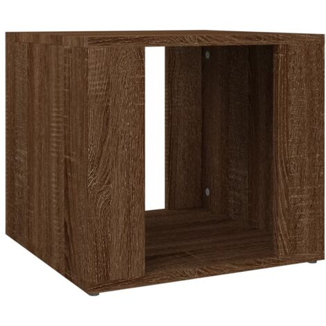 Mesita de noche con compartimento abierto 41 x 40 x 36 cm madera contrachapada marrón DEC033771