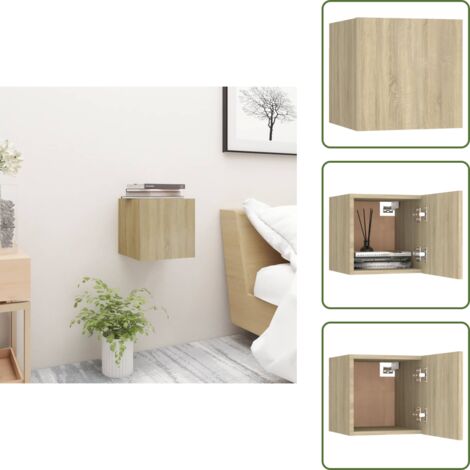 Mesita de noche con compartimento - vidaXL Mesita de noche madera de ingeniería roble Sonoma 30,5x30x30 cm - Mesita de noche para dormitorio